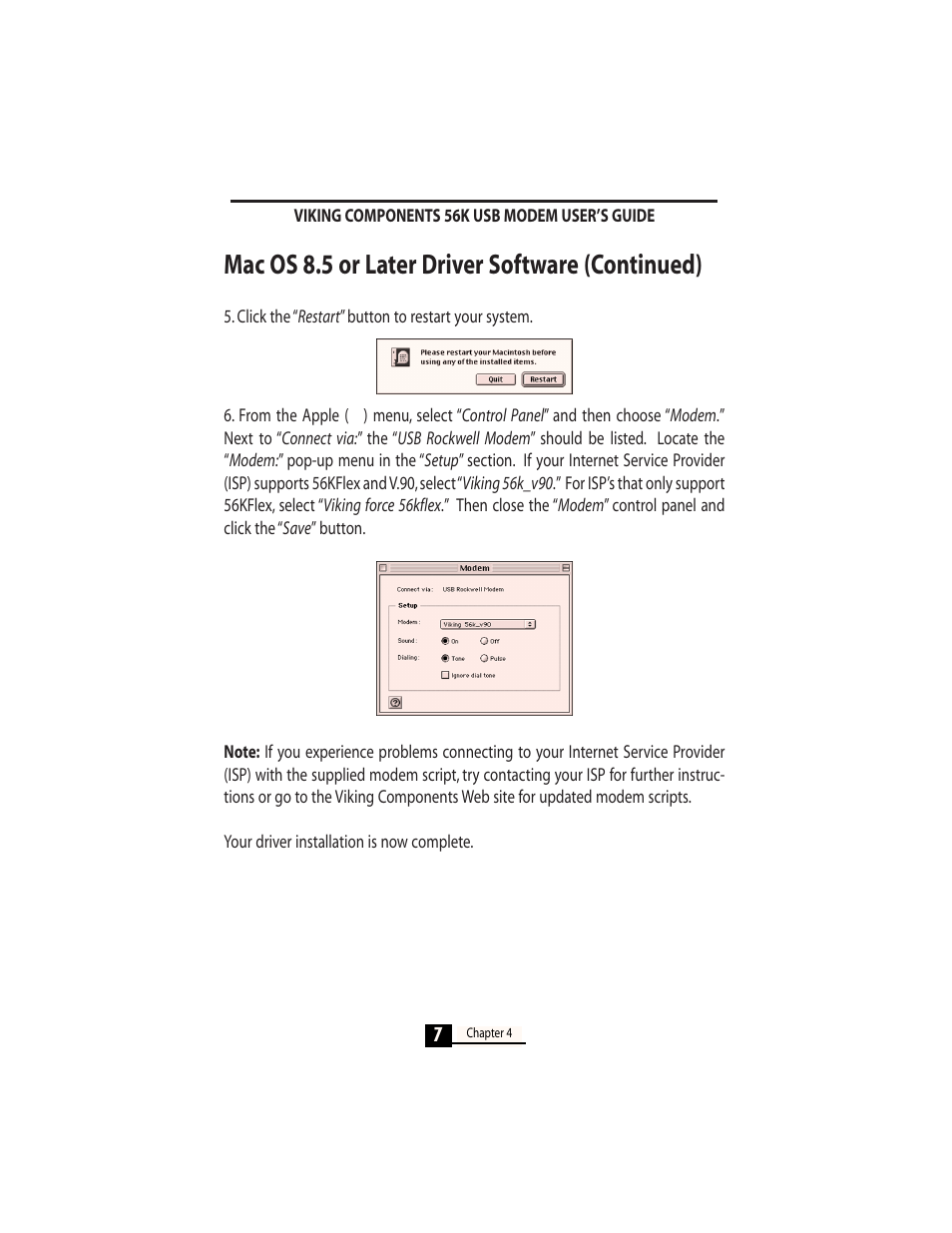 Mac os 8.5 or later driver software (continued) | Viking InterWorks MAC OS User Manual | Page 9 / 33