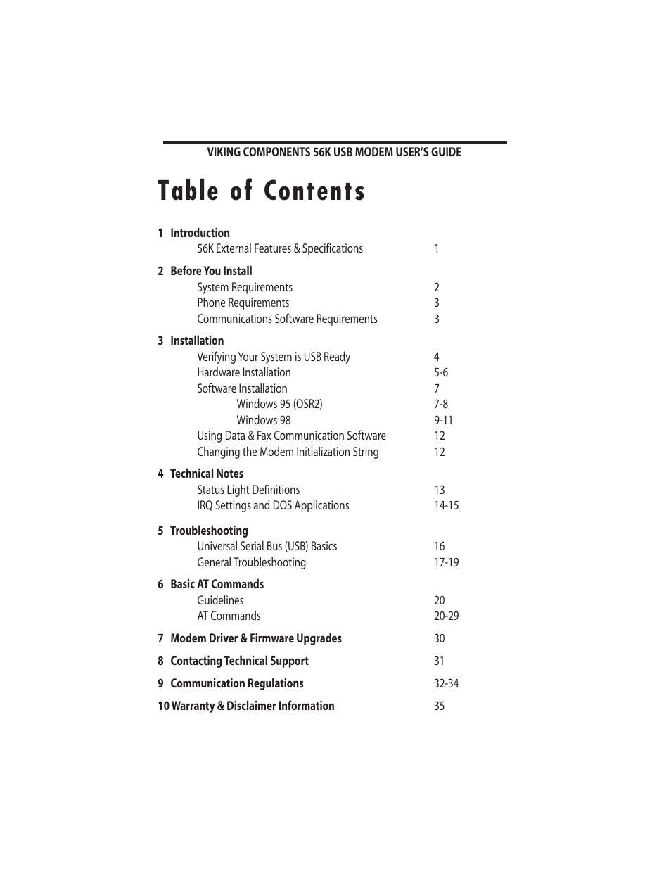 Viking InterWorks 56K User Manual | Page 2 / 37