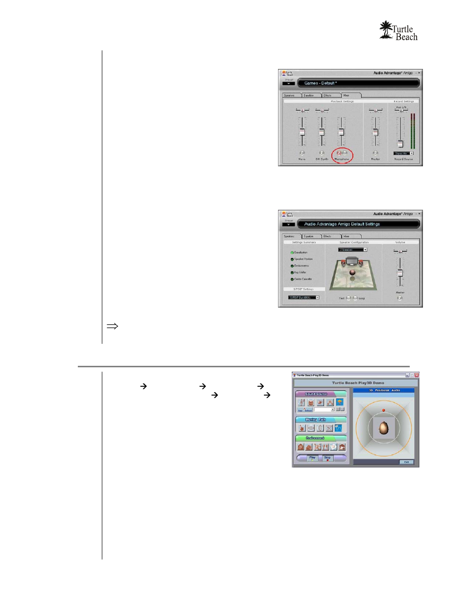 Step 3: try the play3d demo | Turtle Beach Audio Advantage Amigo TBS-1121-01 User Manual | Page 16 / 38