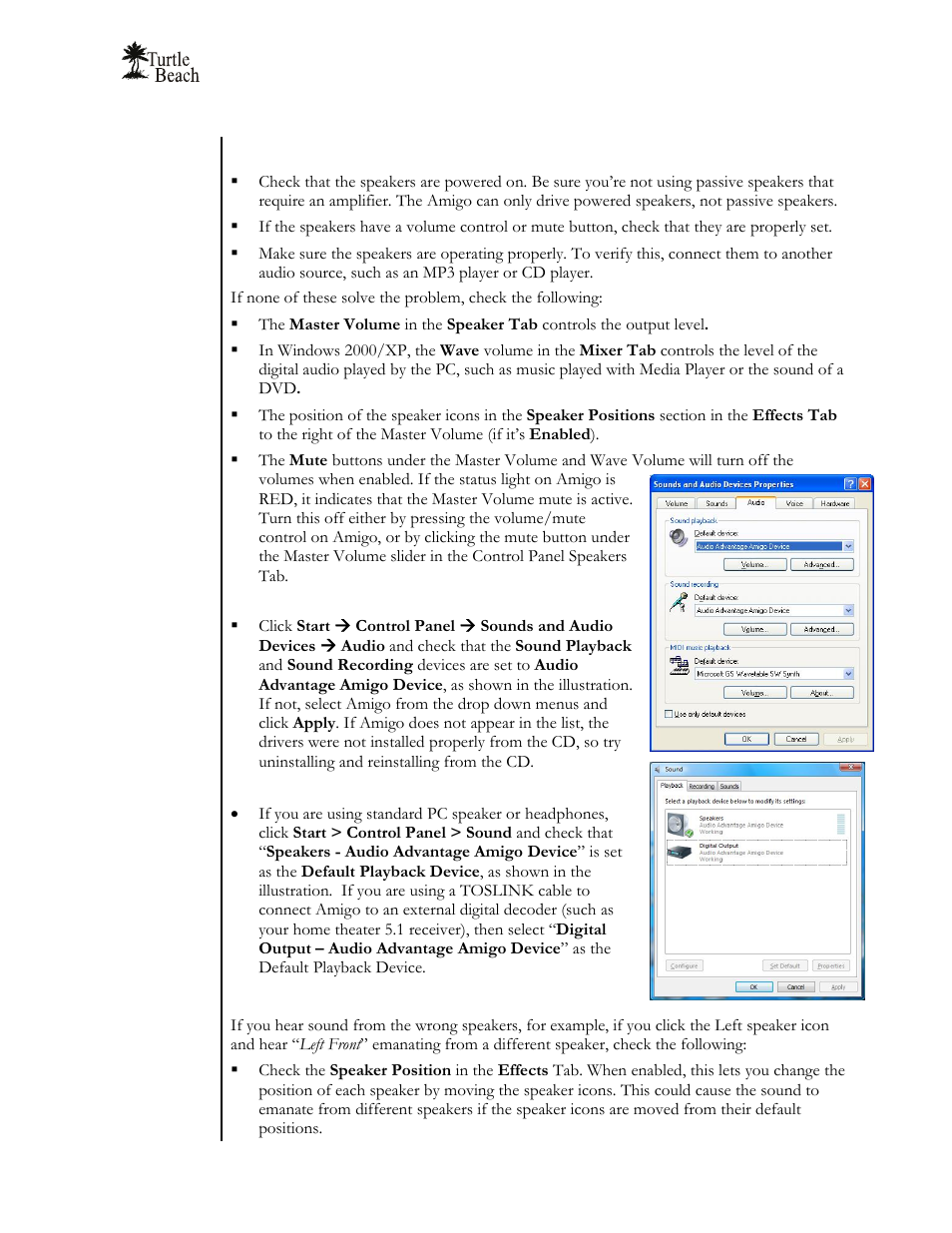 Turtle Beach Audio Advantage Amigo TBS-1121-01 User Manual | Page 17 / 38