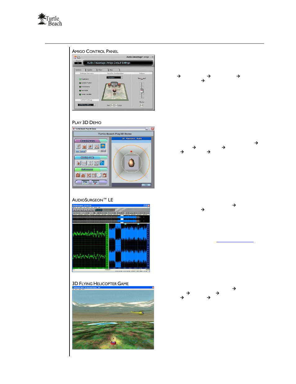 Software suite | Turtle Beach Audio Advantage Amigo TBS-1121-01 User Manual | Page 7 / 38