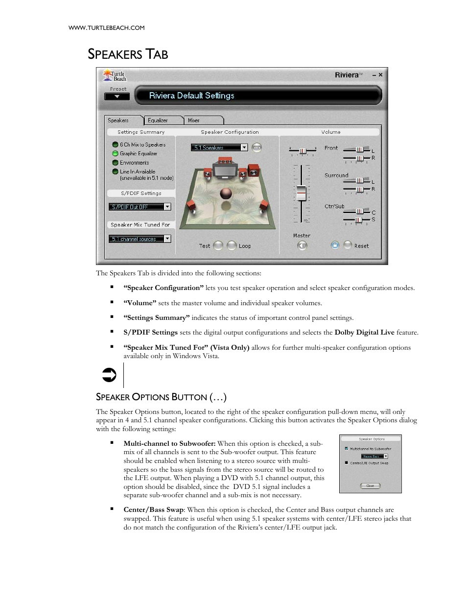 Peakers | Turtle Beach 5.1 Channel Surround Sound Riviera User Manual | Page 21 / 29