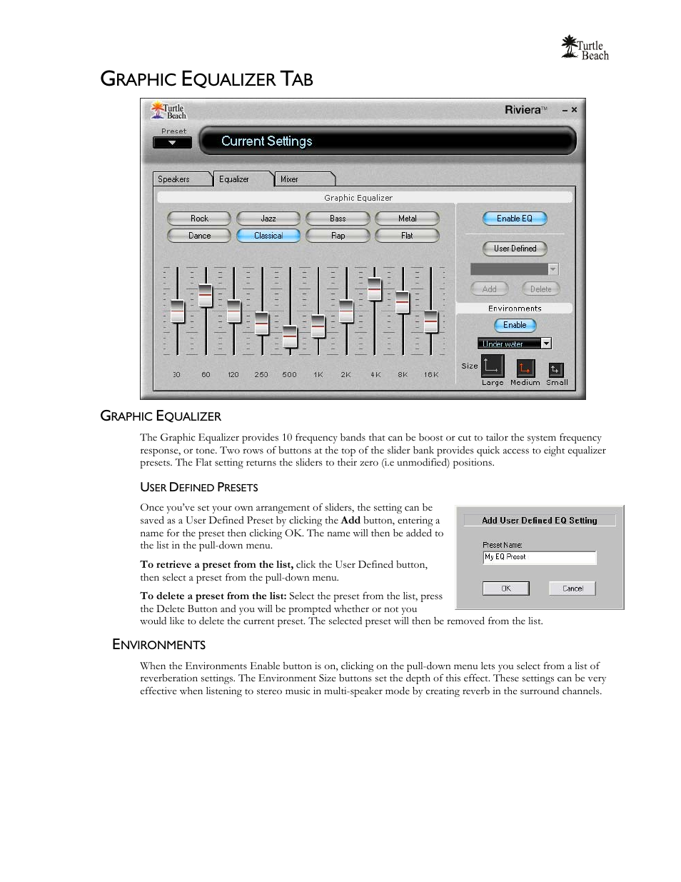 Raphic, Qualizer | Turtle Beach 5.1 Channel Surround Sound Riviera User Manual | Page 26 / 29