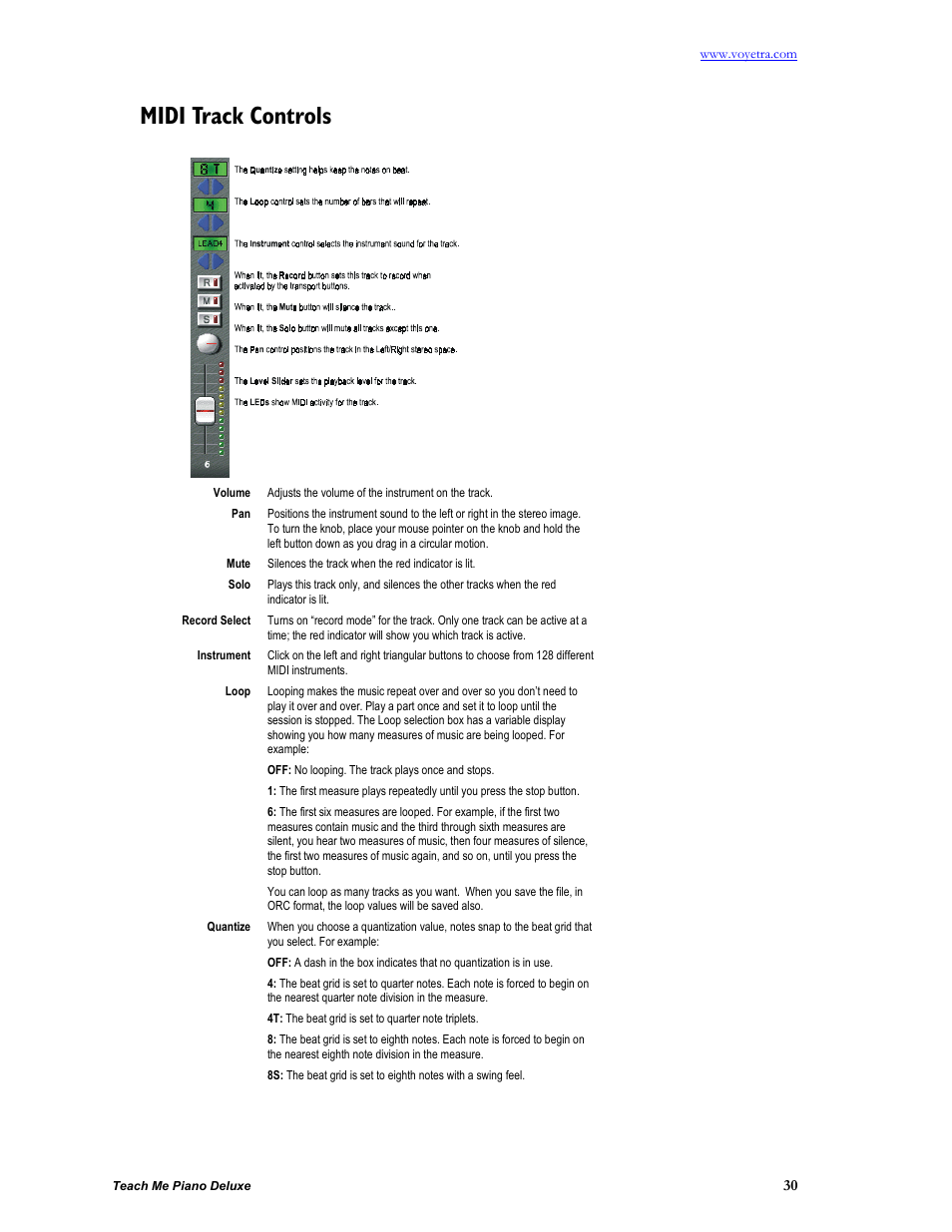 Midi track controls | Turtle Beach teach Me Piano Deluxe User Manual | Page 32 / 50