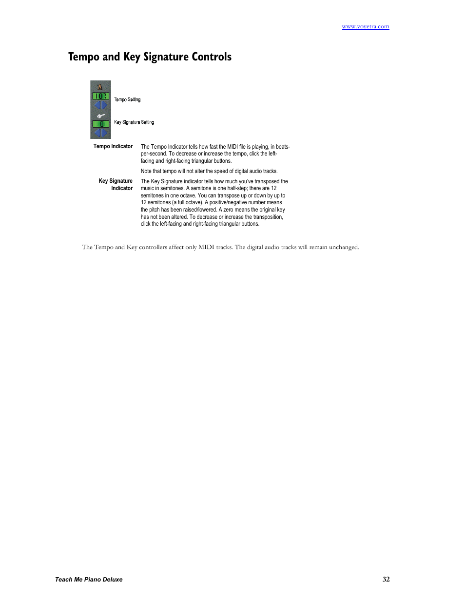 Tempo and key signature controls | Turtle Beach teach Me Piano Deluxe User Manual | Page 34 / 50