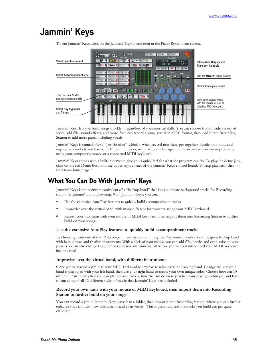 Jammin’ keys, What you can do with jammin’ keys | Turtle Beach teach Me Piano Deluxe User Manual | Page 37 / 50