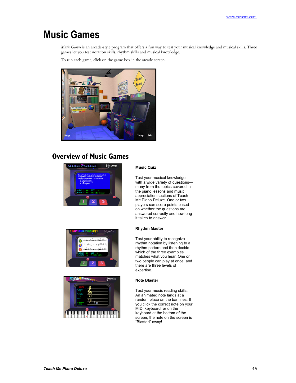 Music games, Overview of music games | Turtle Beach teach Me Piano Deluxe User Manual | Page 47 / 50