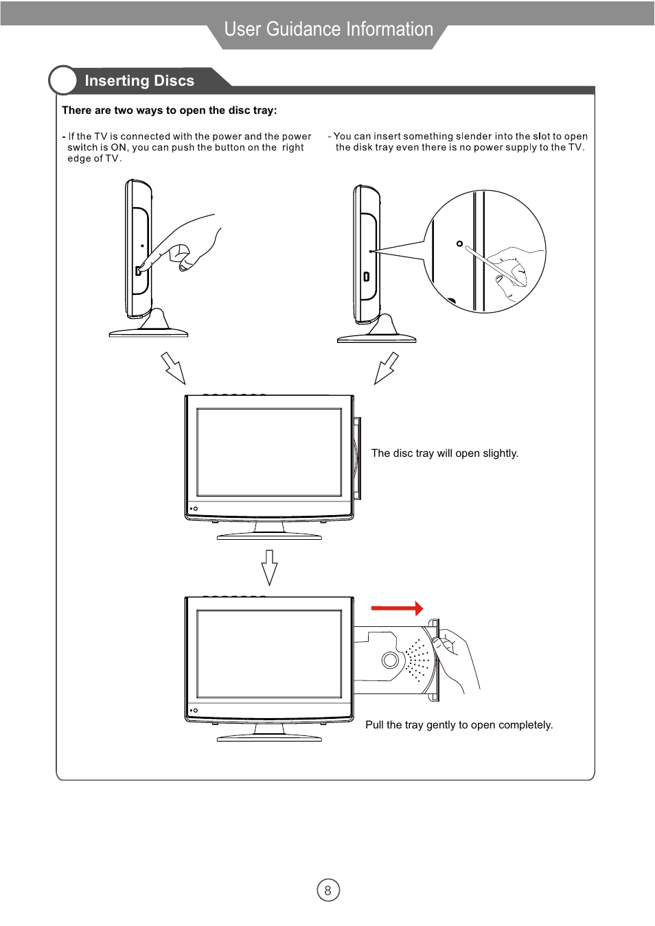 User guidance information | VIORE 10.2" PORTABLE LCD TELEVISION WITH BUILT-IN DVD PLAYER PLCD10V59 User Manual | Page 11 / 32