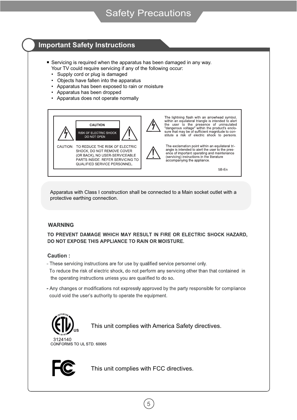 Safety precautions | VIORE 10.2" PORTABLE LCD TELEVISION WITH BUILT-IN DVD PLAYER PLCD10V59 User Manual | Page 8 / 32