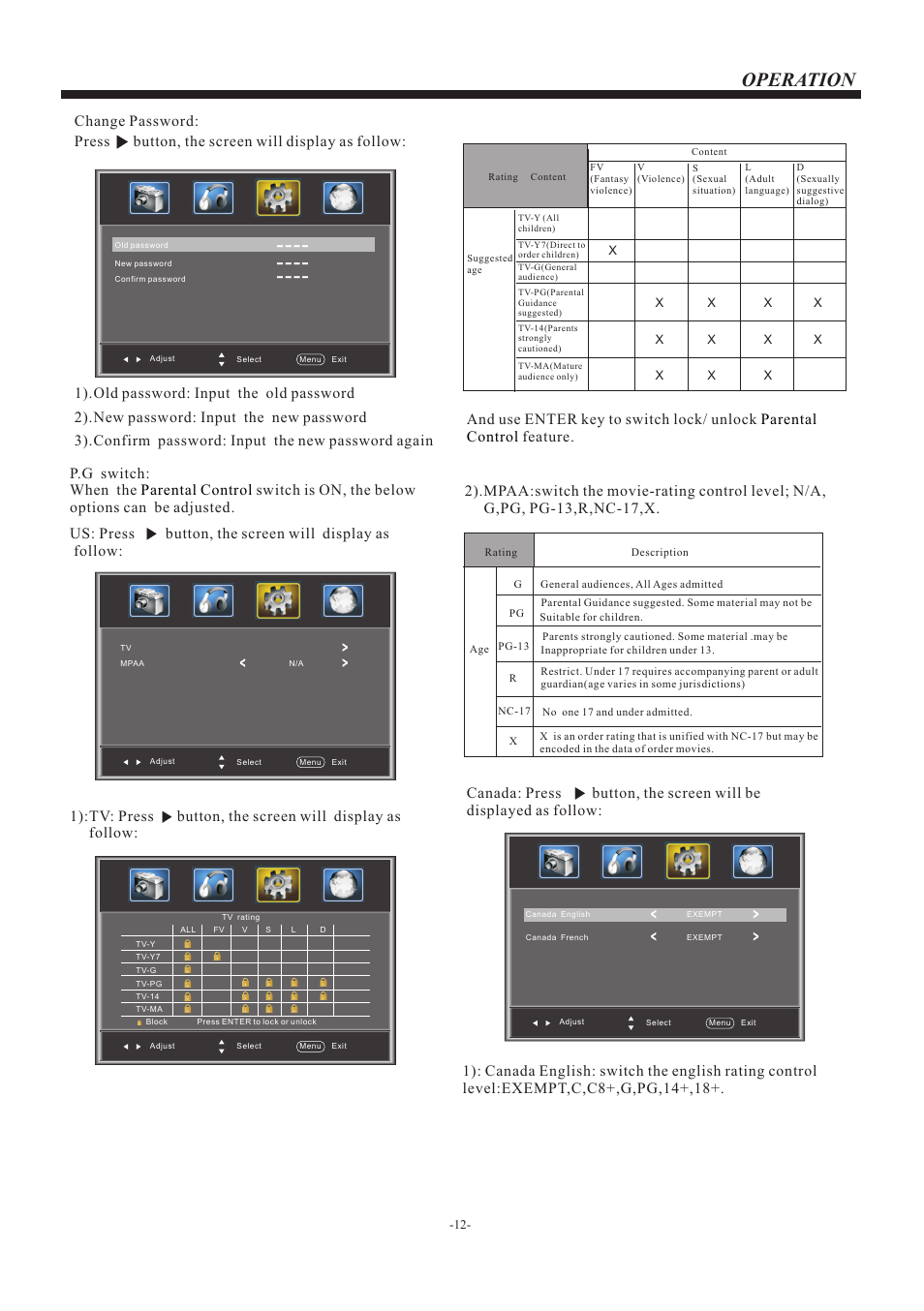 页 13, Operation | VIORE LED22VF50 User Manual | Page 13 / 19