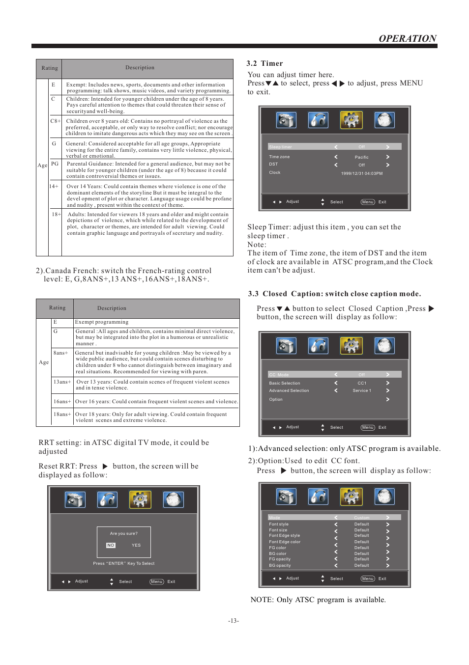 页 14, Operation | VIORE LED22VF50 User Manual | Page 14 / 19