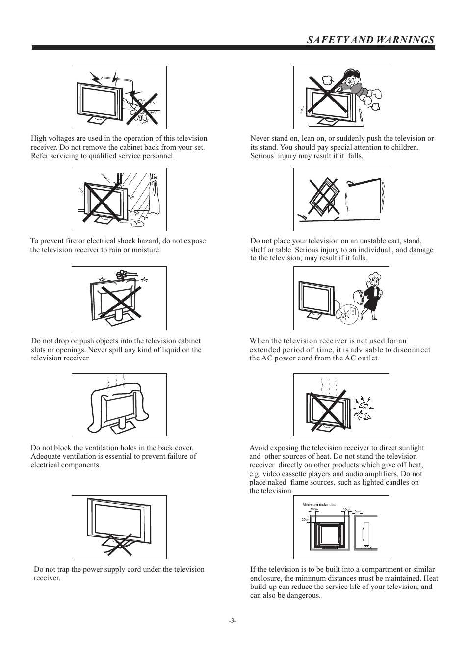 Safety and warnings | VIORE LED22VF50 User Manual | Page 4 / 19