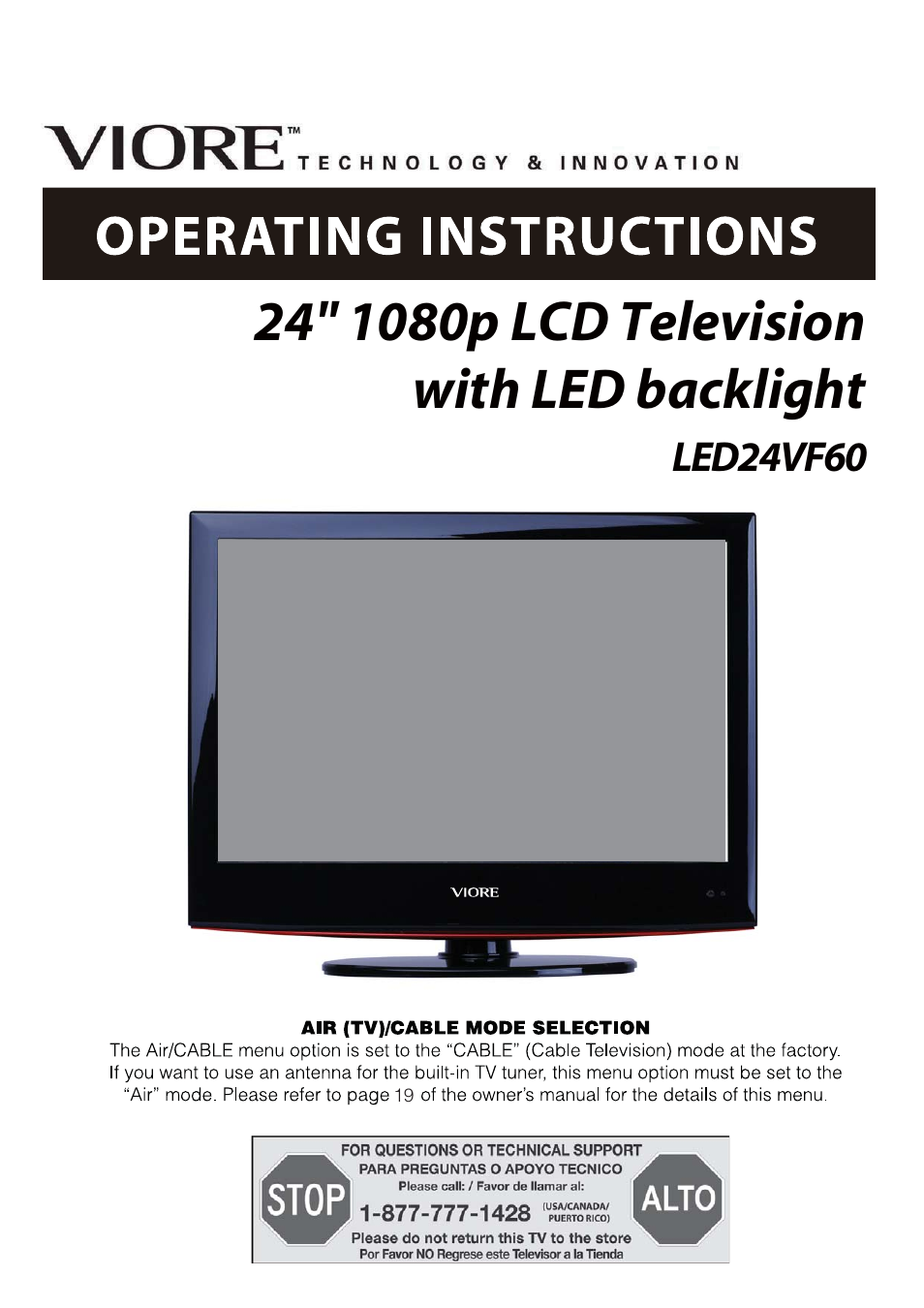 VIORE LED24VF60 User Manual | 27 pages