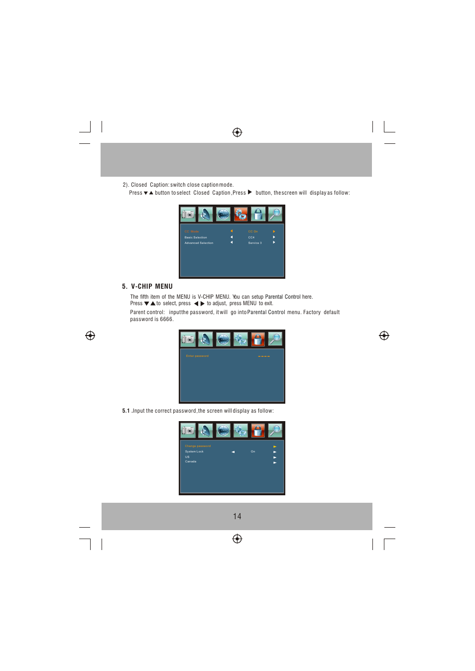 Т³гж 15, V-chip menu | VIORE PLC7V96 User Manual | Page 15 / 22