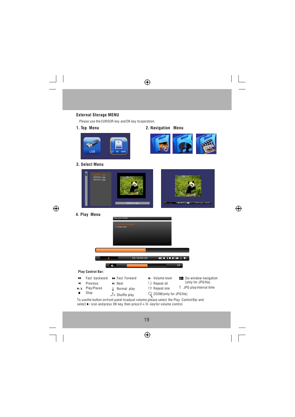 Т³гж 20, Play menu | VIORE PLC7V96 User Manual | Page 20 / 22