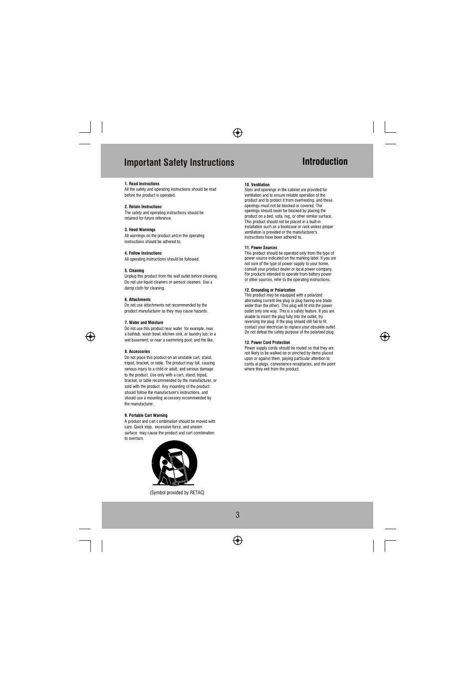 Т³гж 4, Important safety instructions introduction | VIORE PLC7V96 User Manual | Page 4 / 22