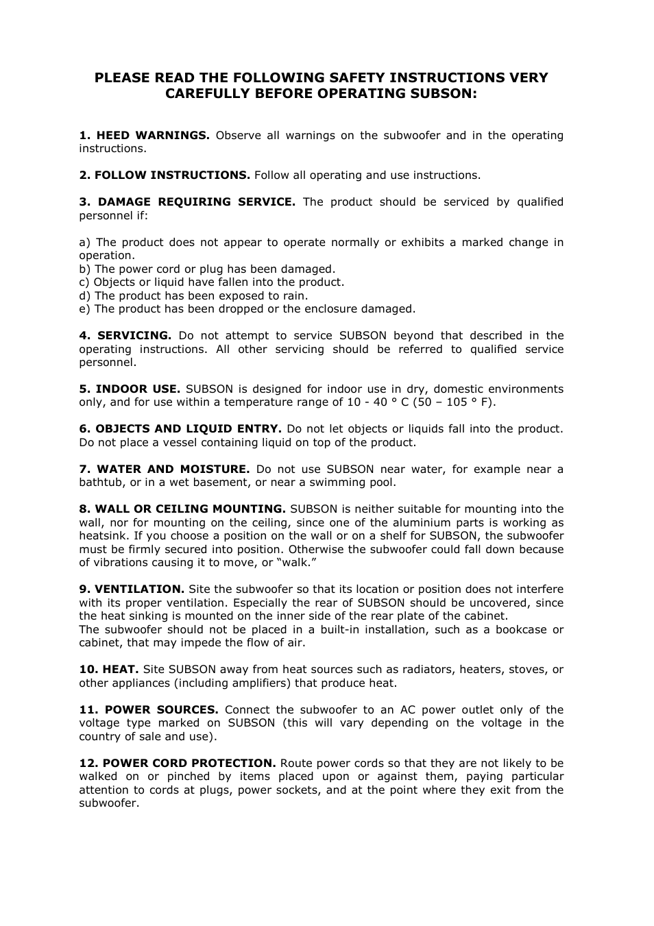 Vienna Acoustics Subson User Manual | Page 3 / 7