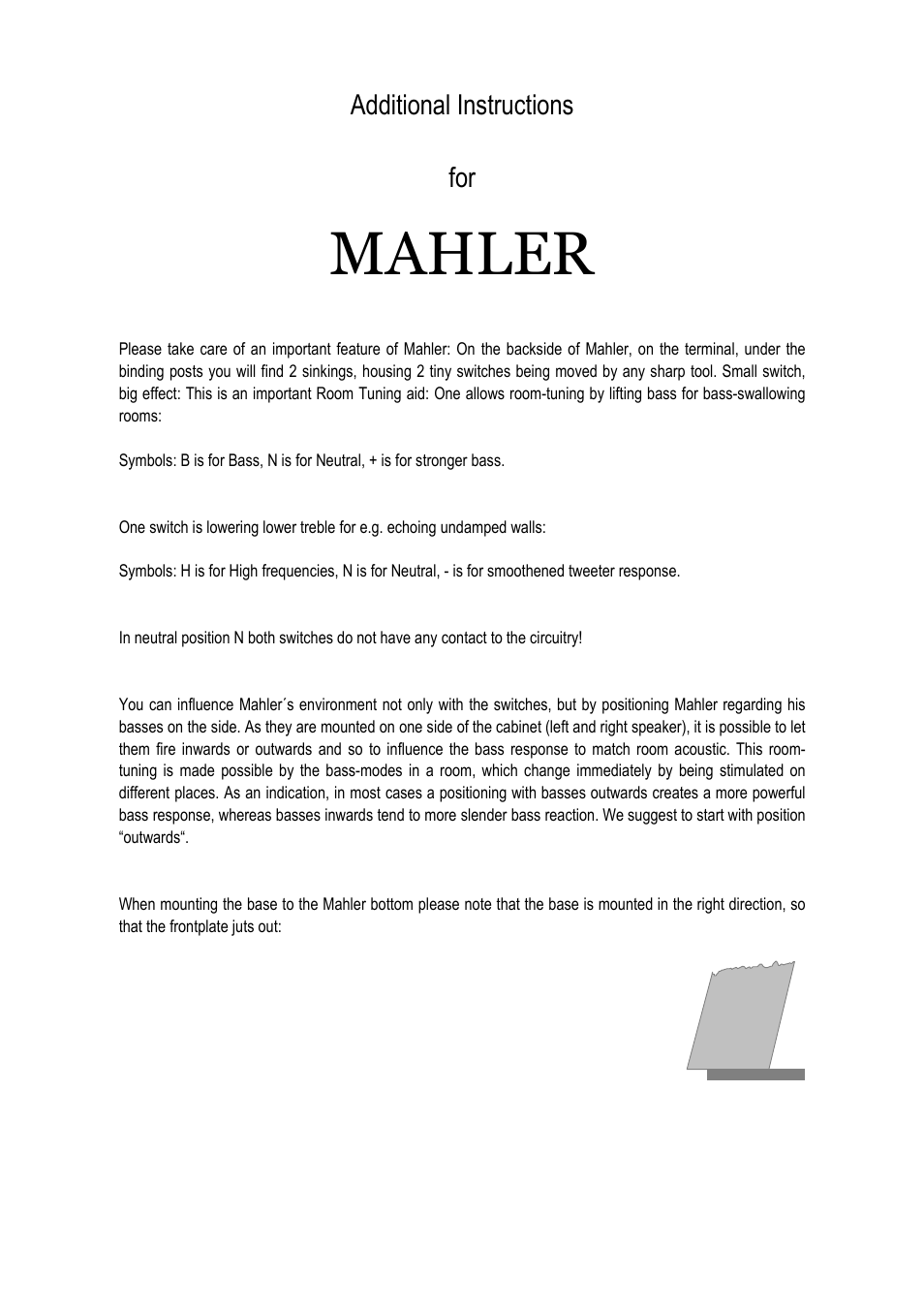 Vienna Acoustics Mahler User Manual | 1 page
