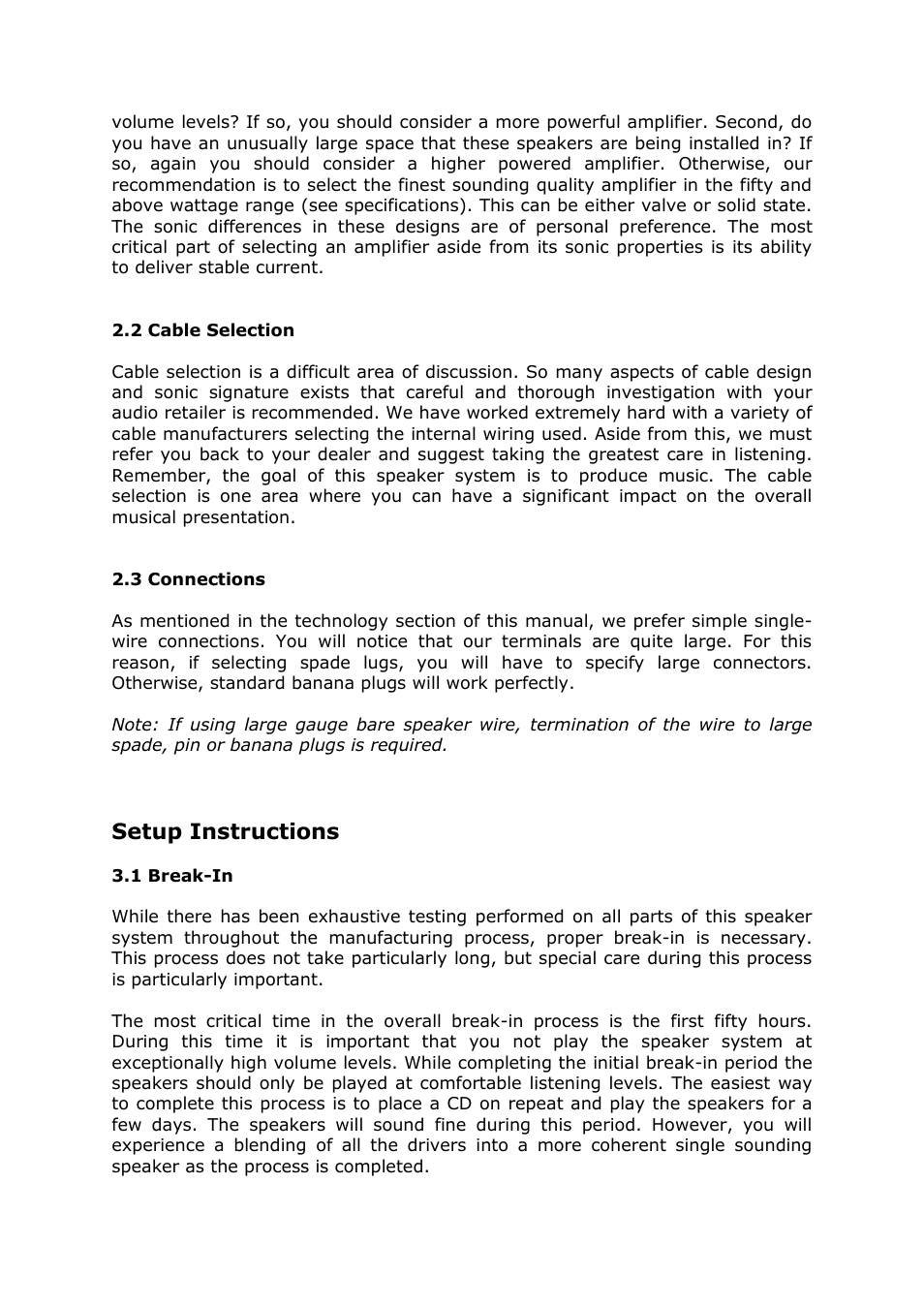 Setup instructions | Vienna Acoustics Klimt The Kiss User Manual | Page 6 / 13