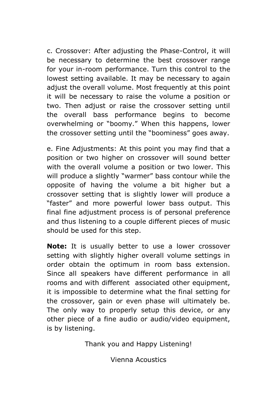 Vienna Acoustics Principal Grand User Manual | Page 11 / 12