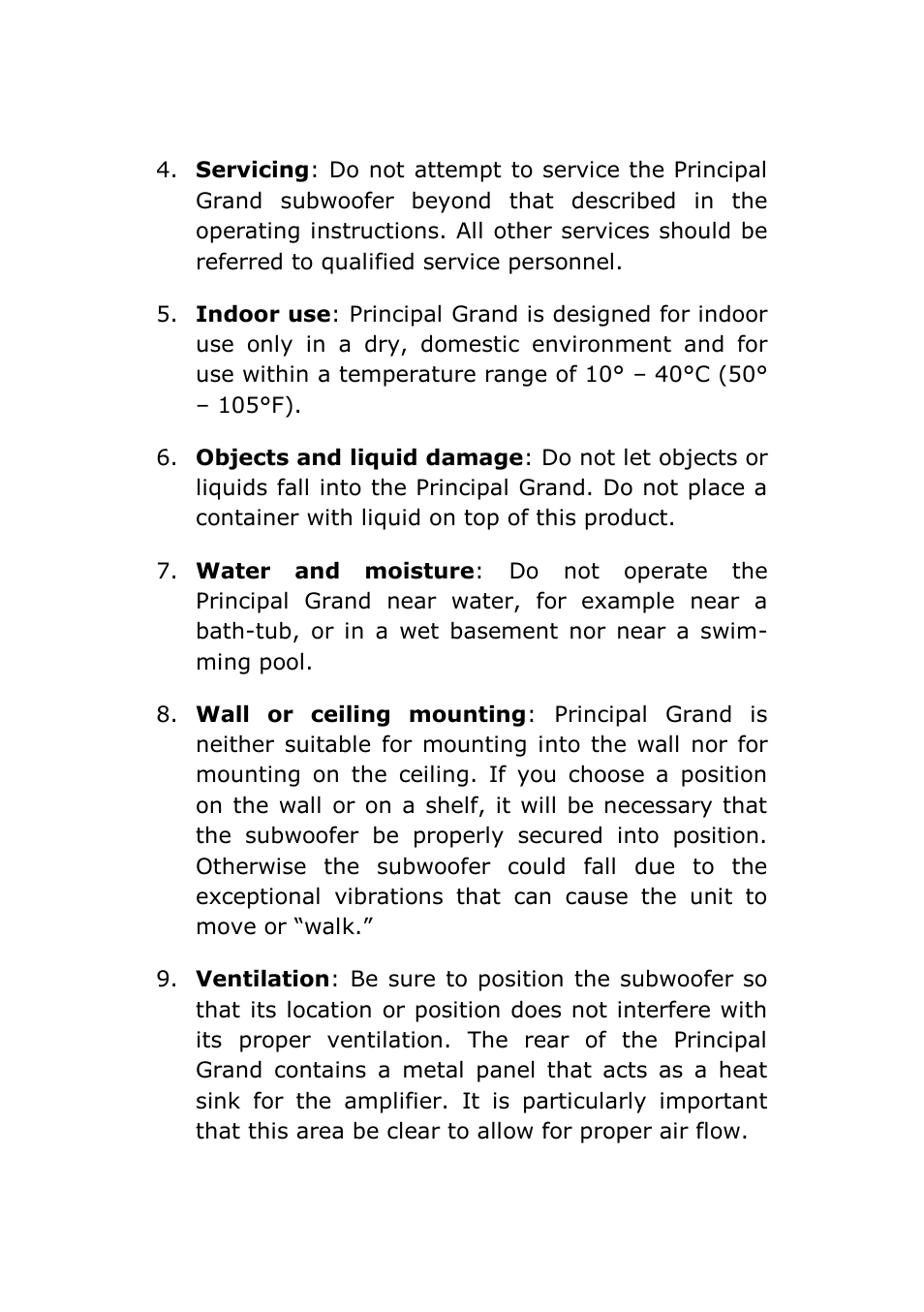 Vienna Acoustics Principal Grand User Manual | Page 4 / 12