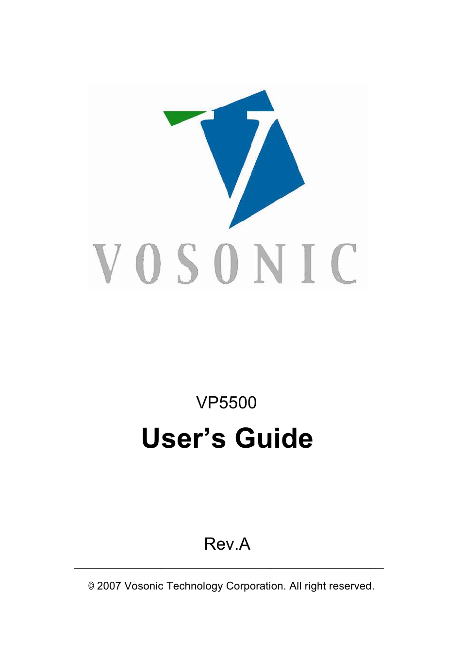 VOSONIC Portable Photo Storage VP5500 User Manual | 31 pages