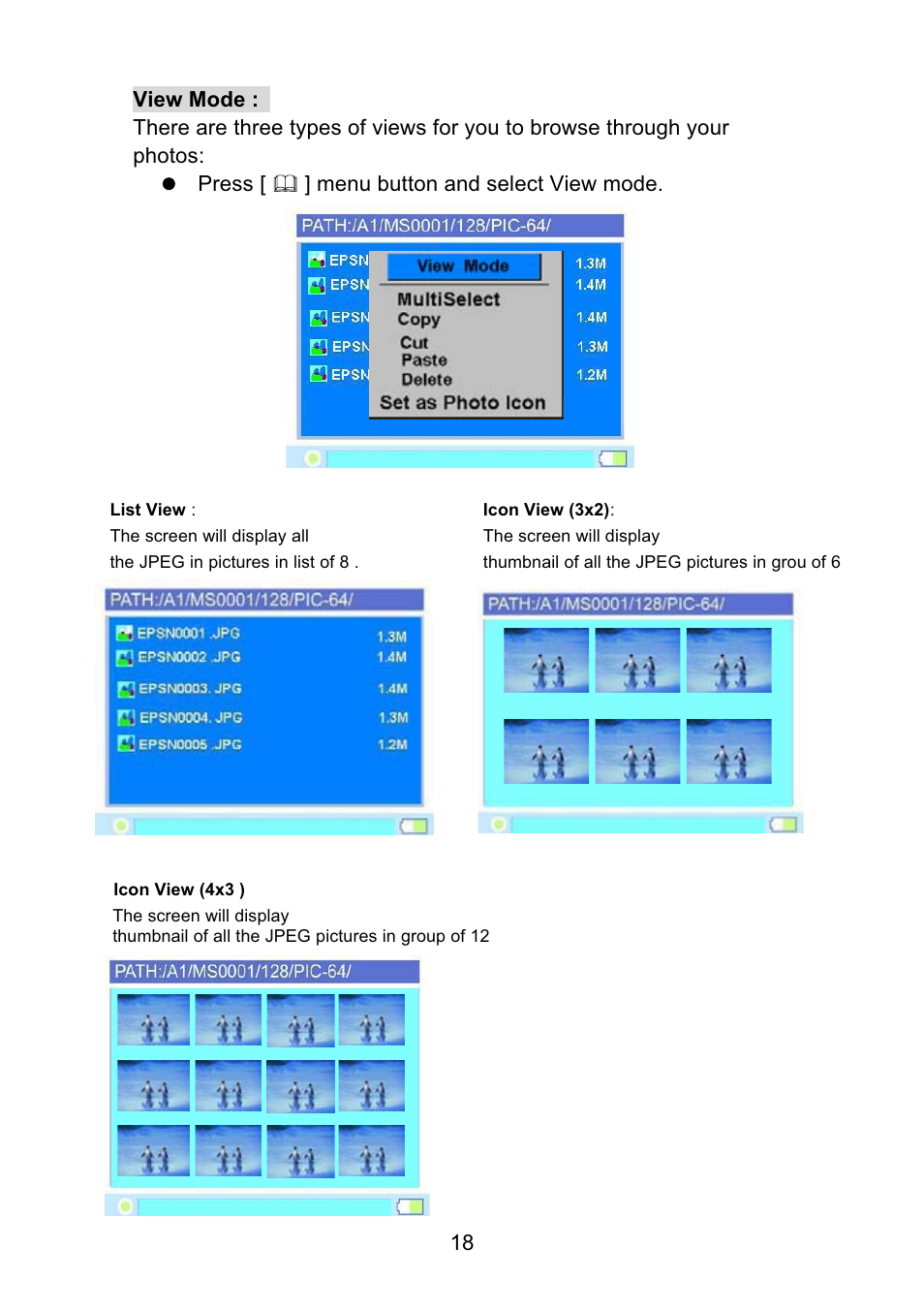 VOSONIC Portable Photo Storage VP5500 User Manual | Page 18 / 31