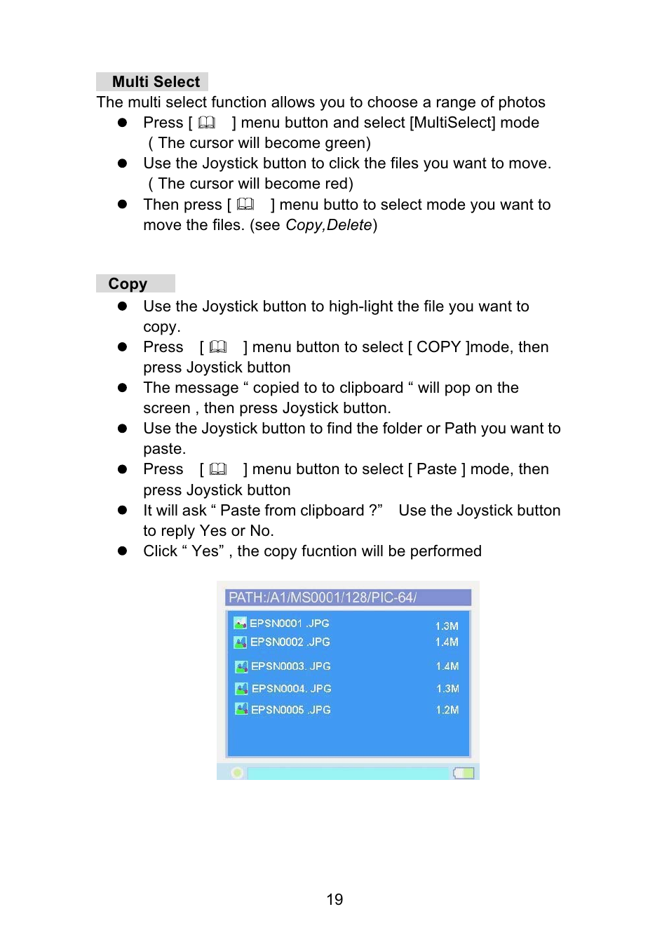 VOSONIC Portable Photo Storage VP5500 User Manual | Page 19 / 31