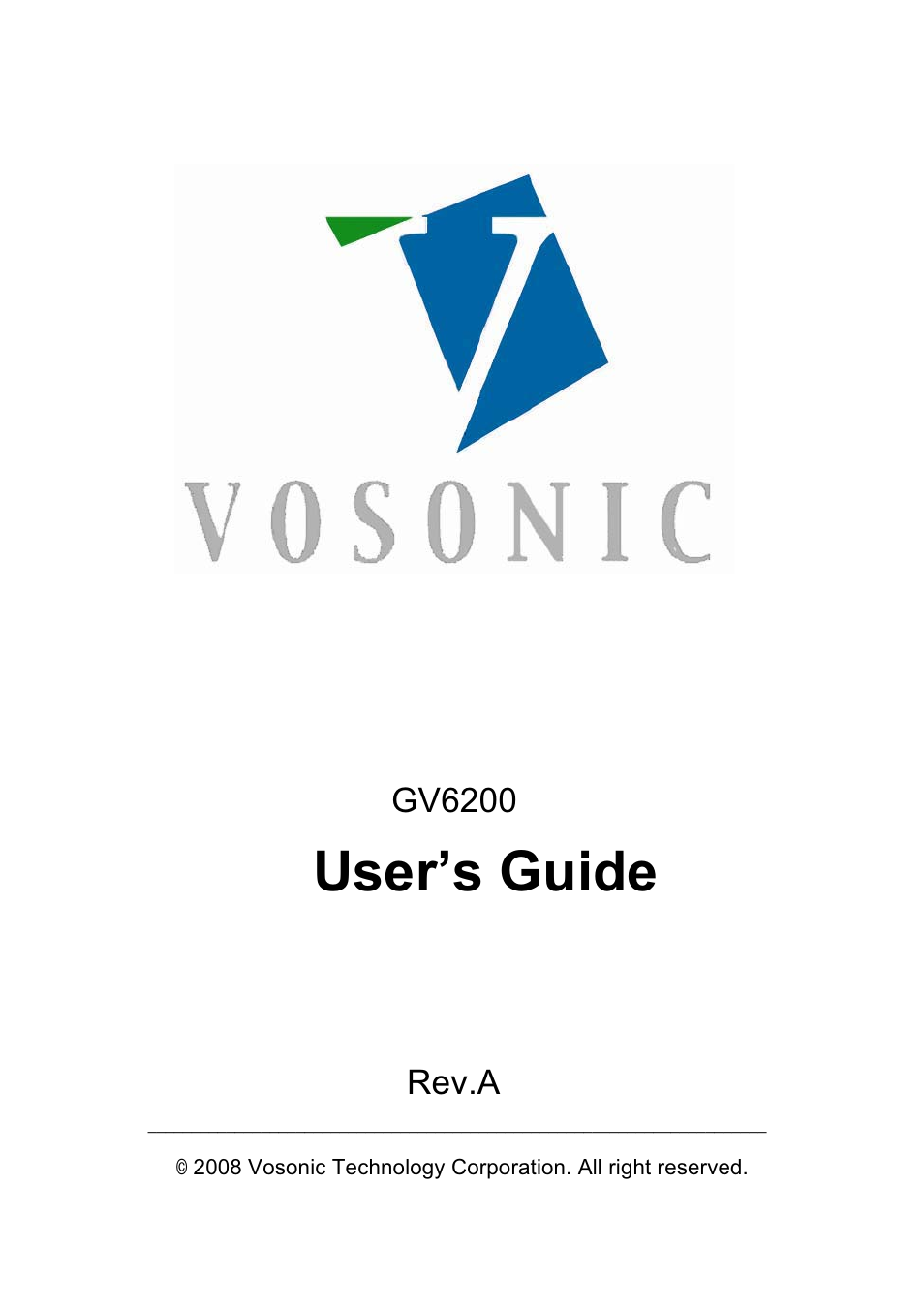 VOSONIC GV6200 User Manual | 22 pages