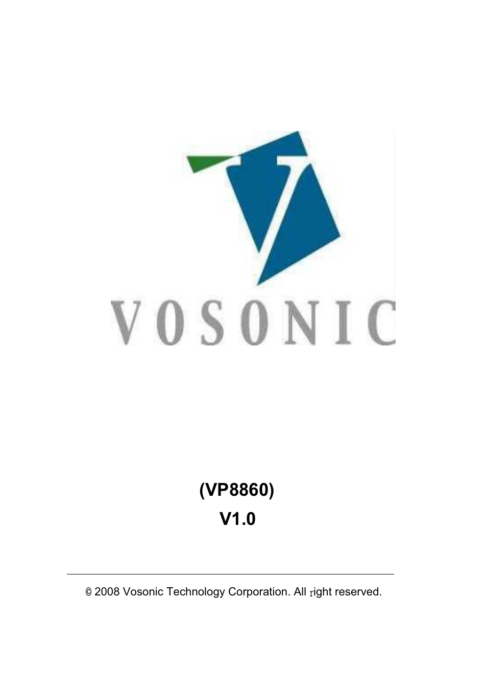 VOSONIC VP8860 User Manual | 40 pages