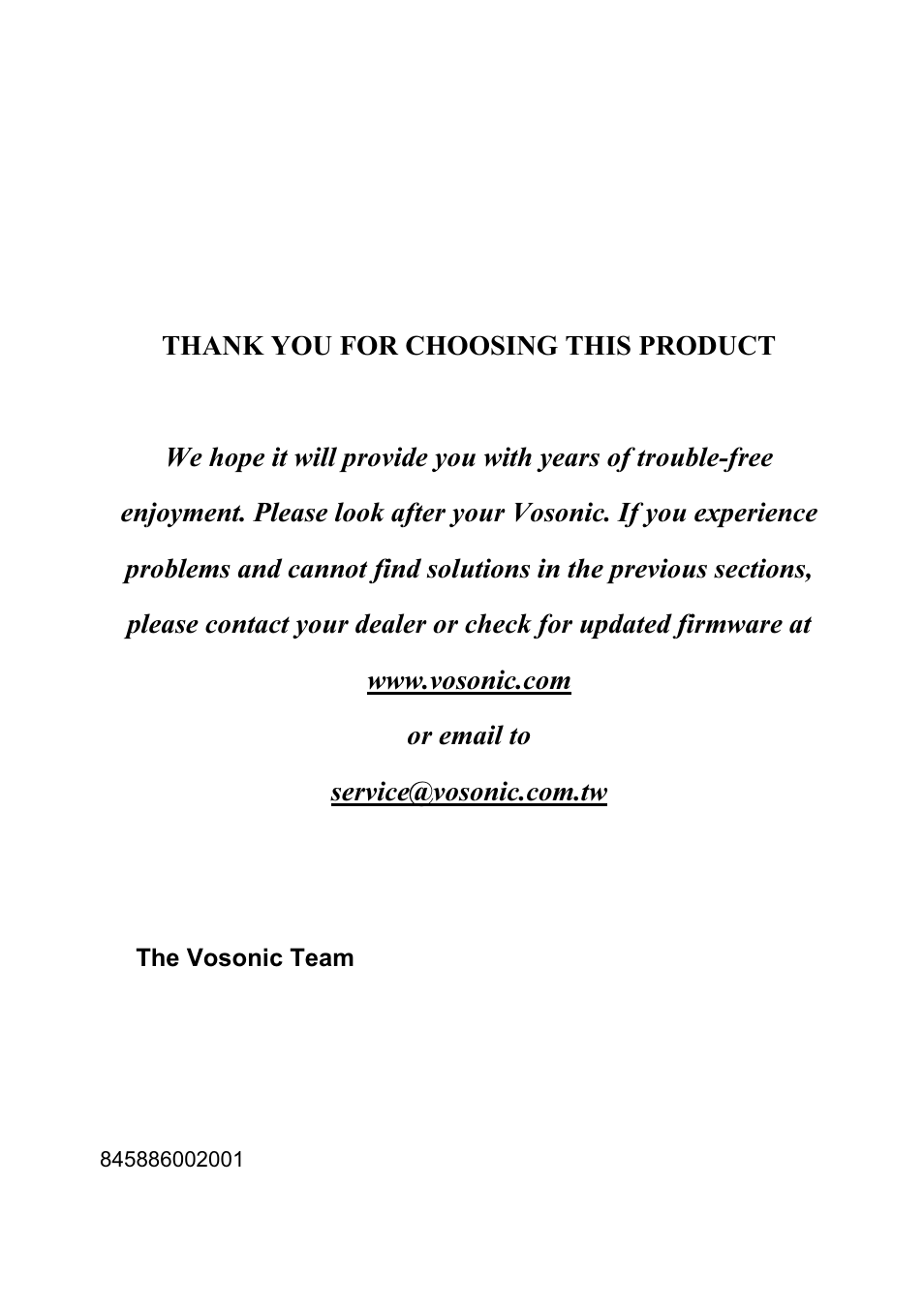 VOSONIC VP8860 User Manual | Page 40 / 40