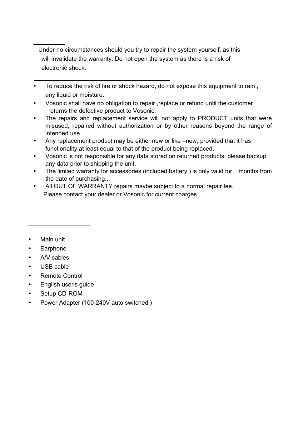 VOSONIC VP6300 User Manual | Page 4 / 22