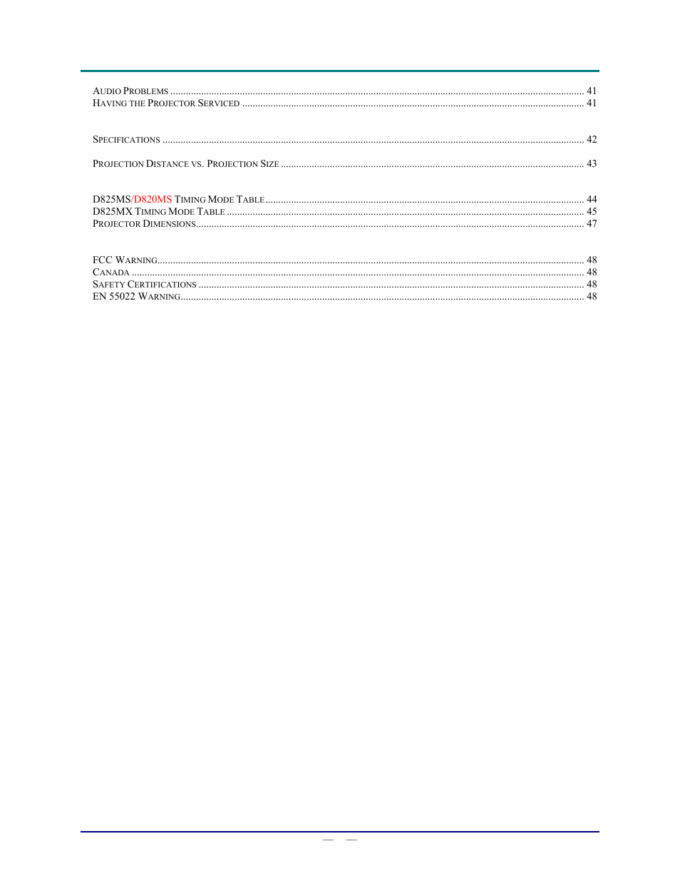 Vivitek D820MS User Manual | Page 6 / 54