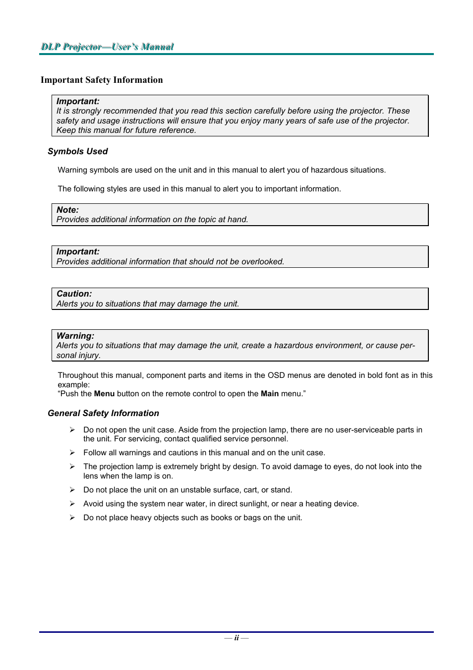 Vivitek D9 User Manual | Page 2 / 60