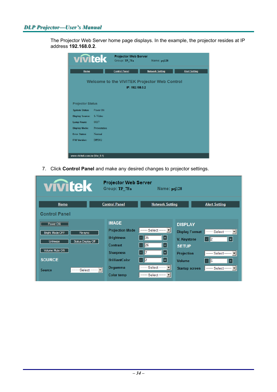 Vivitek D9 User Manual | Page 40 / 60