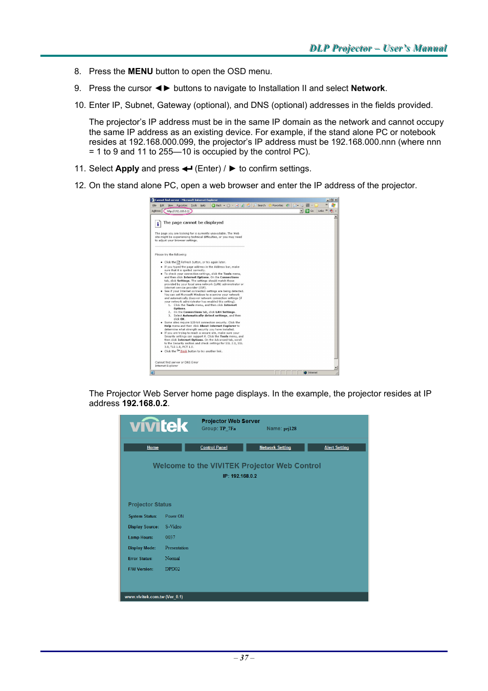 Vivitek D9 User Manual | Page 43 / 60