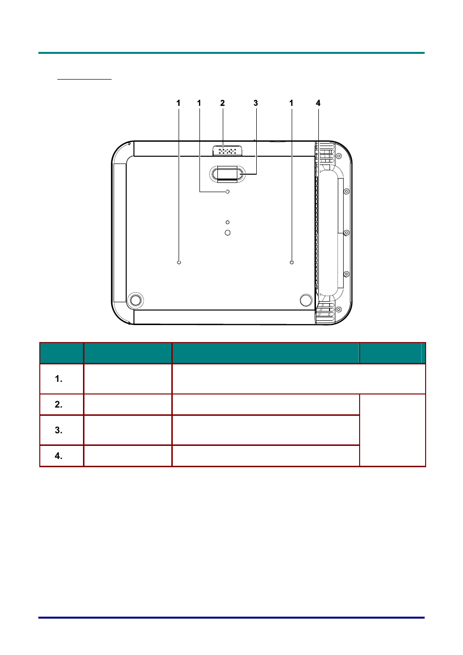 Bottom view | Vivitek D732MX User Manual | Page 11 / 49