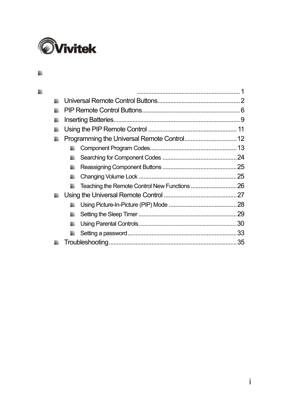 Vivitek RP56HD21-A User Manual | Page 2 / 38