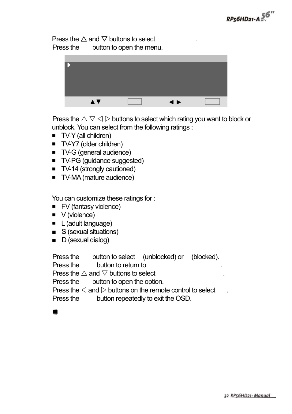 Vivitek RP56HD21-A User Manual | Page 34 / 38