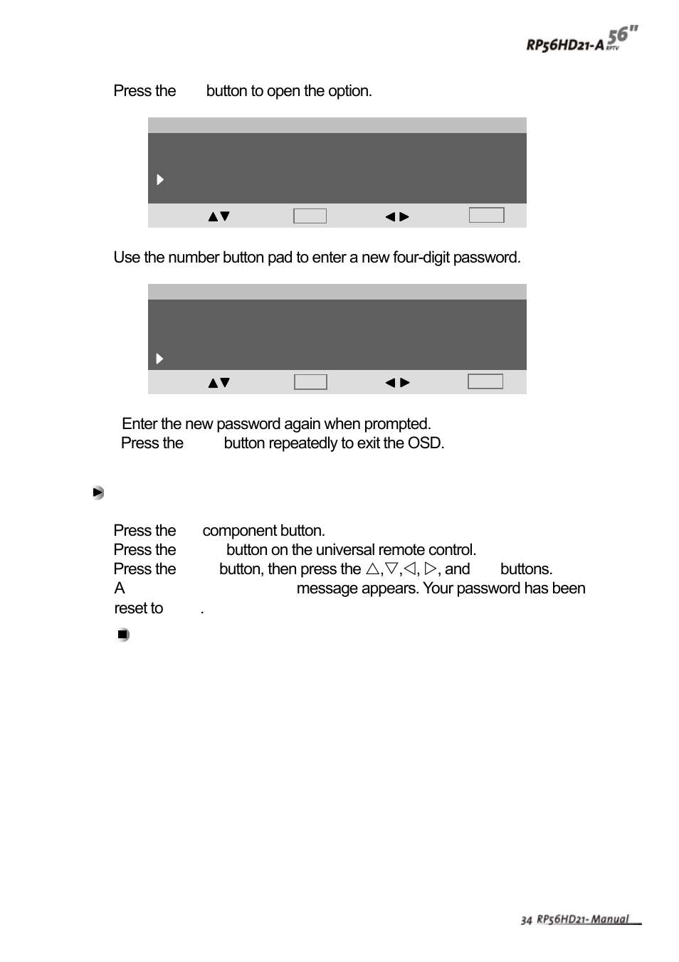 Vivitek RP56HD21-A User Manual | Page 36 / 38