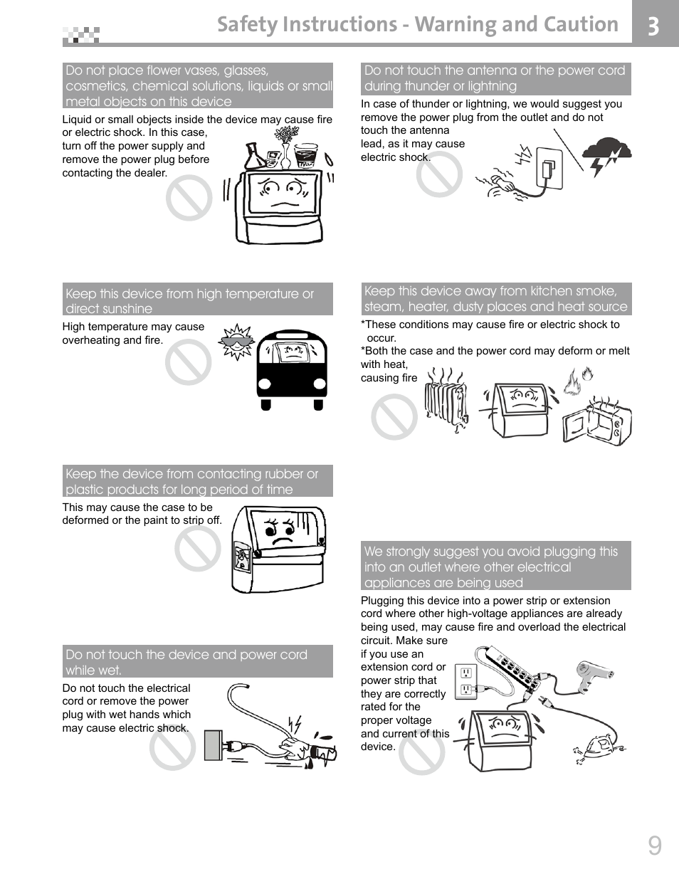 Safety instructions - warning and caution | Vivitek DVR5612 User Manual | Page 10 / 47