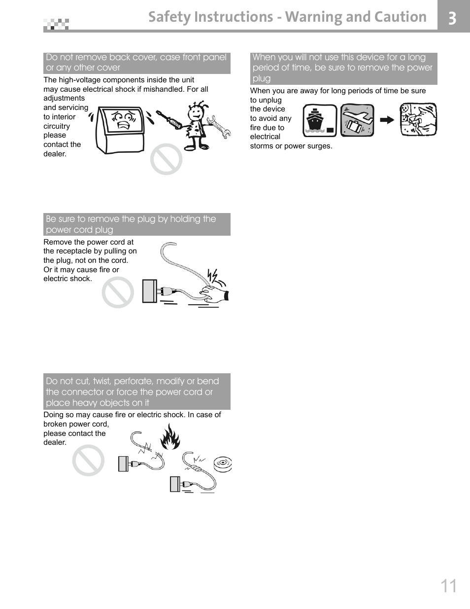Safety instructions - warning and caution | Vivitek DVR5612 User Manual | Page 12 / 47