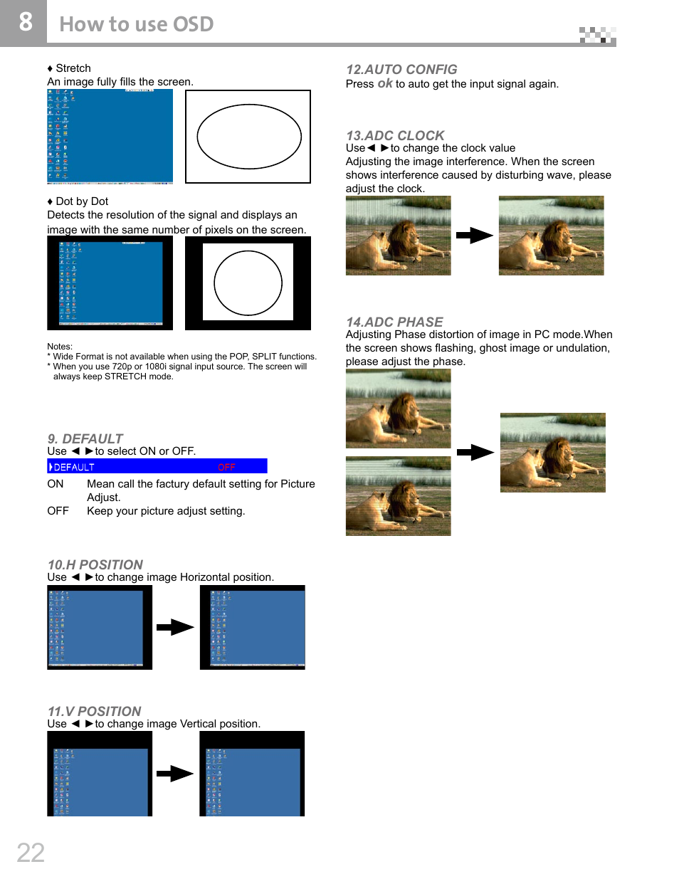 How to use osd | Vivitek DVR5612 User Manual | Page 23 / 47