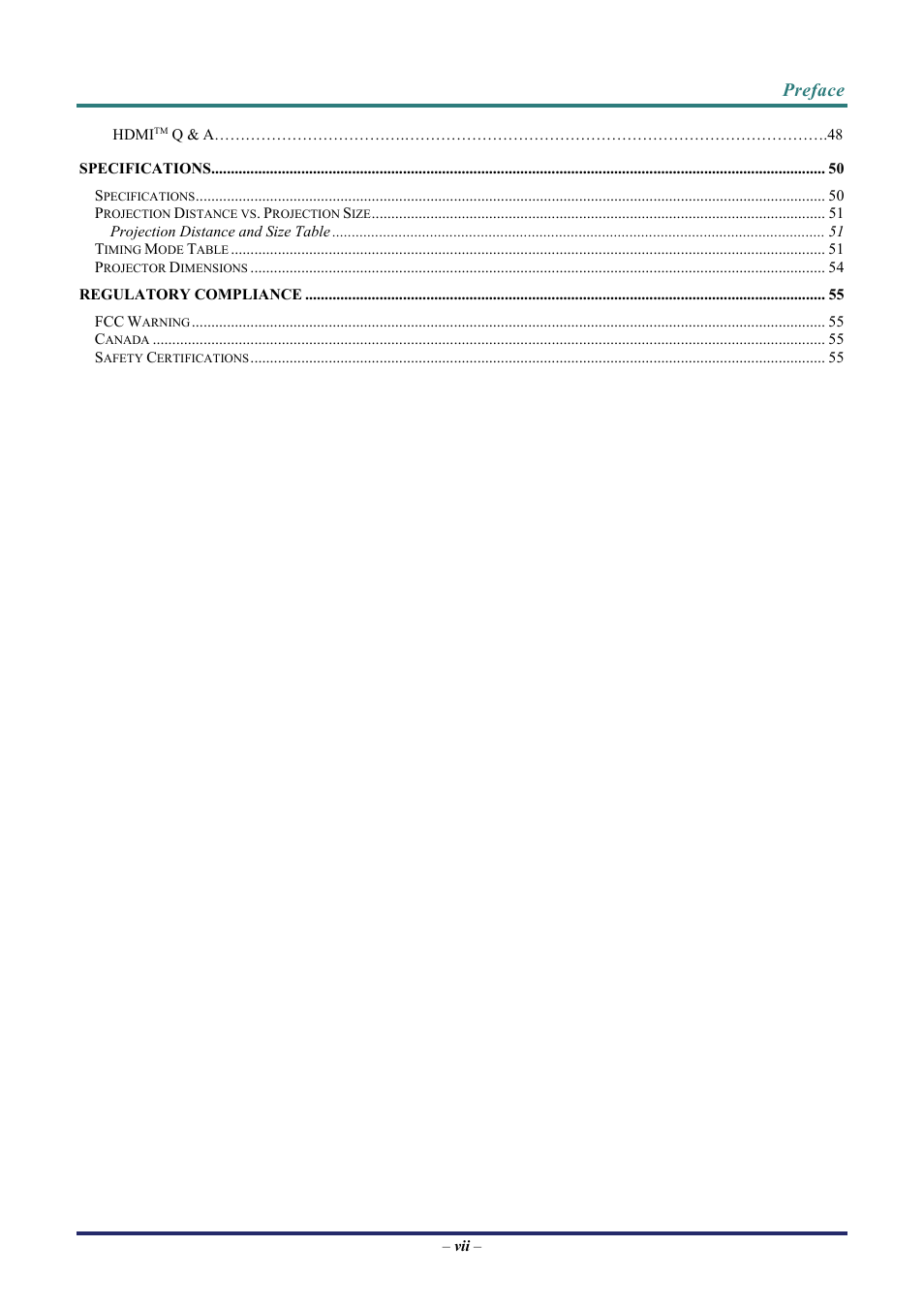 Preface | Vivitek D8 User Manual | Page 8 / 64