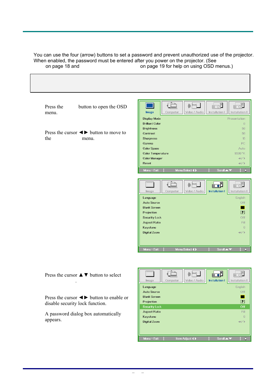 Vivitek D326 User Manual | Page 19 / 52