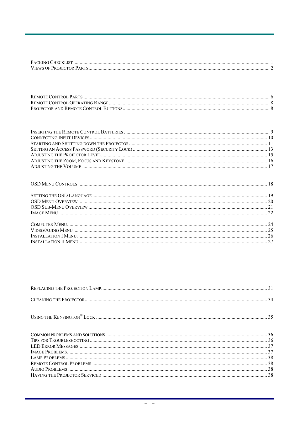 Vivitek D326 User Manual | Page 5 / 52