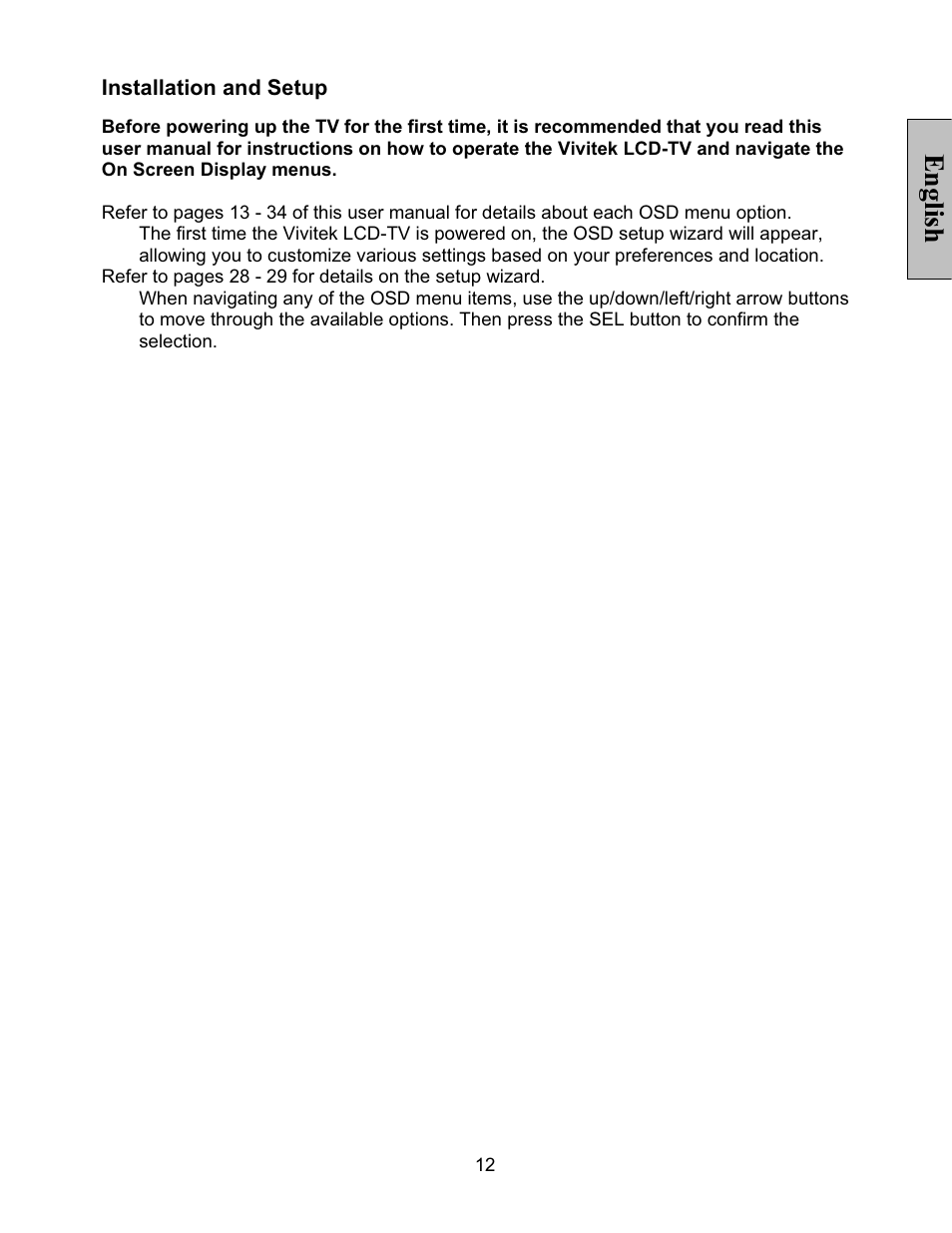 English | Vivitek LT32PL3-A User Manual | Page 13 / 45