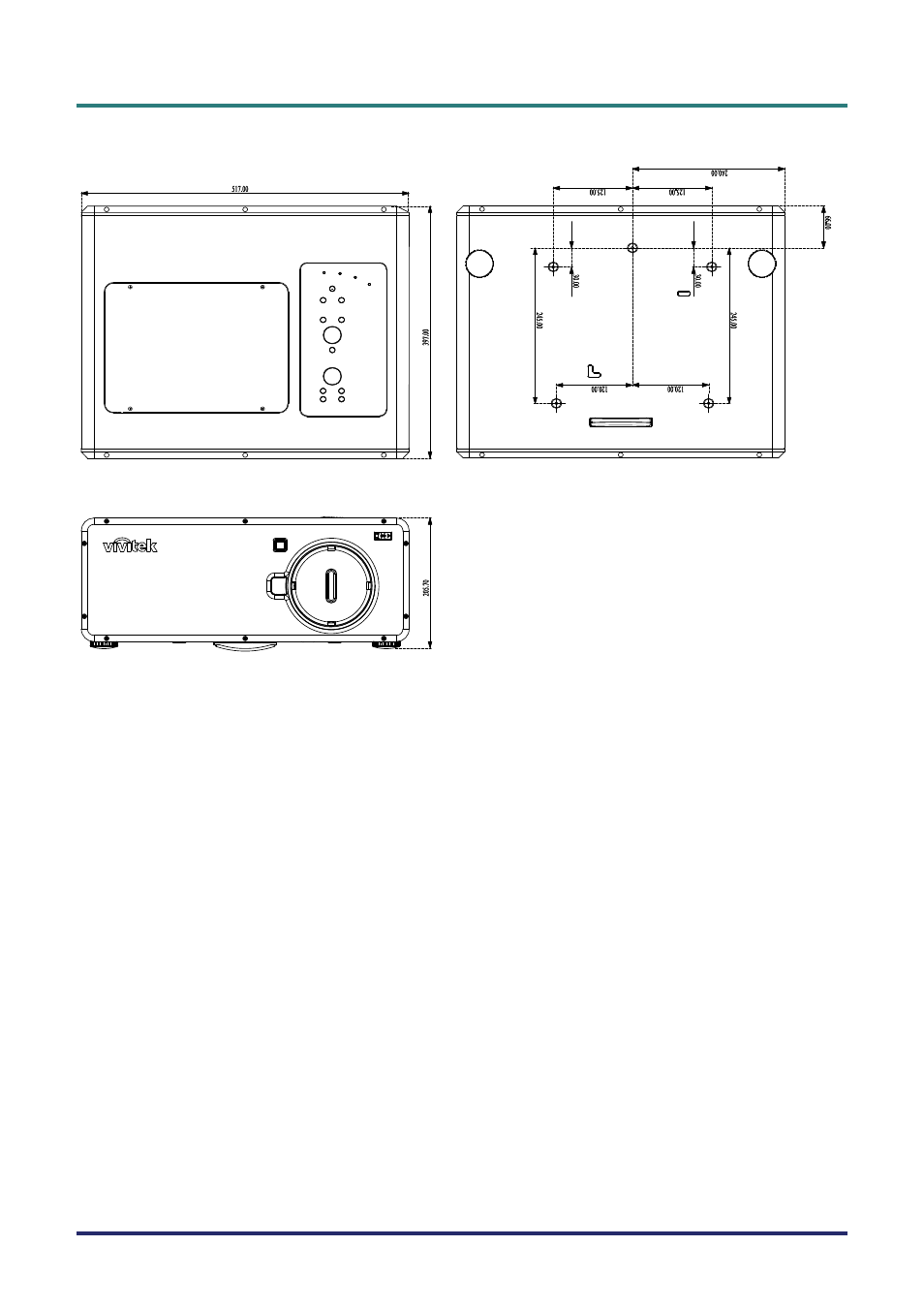 Cabinet dimensions, Abinet, Imensions | Vivitek D5500 User Manual | Page 101 / 113