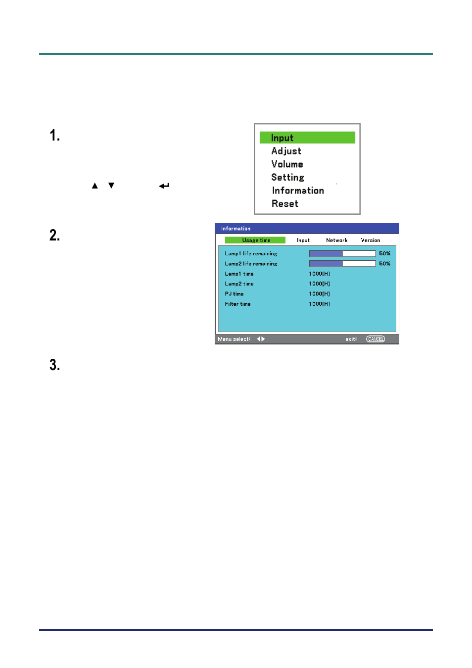 Getting information, Etting, Nformation | Vivitek D5500 User Manual | Page 47 / 113