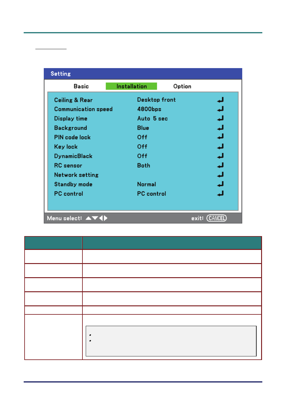 Installation | Vivitek D5500 User Manual | Page 73 / 113